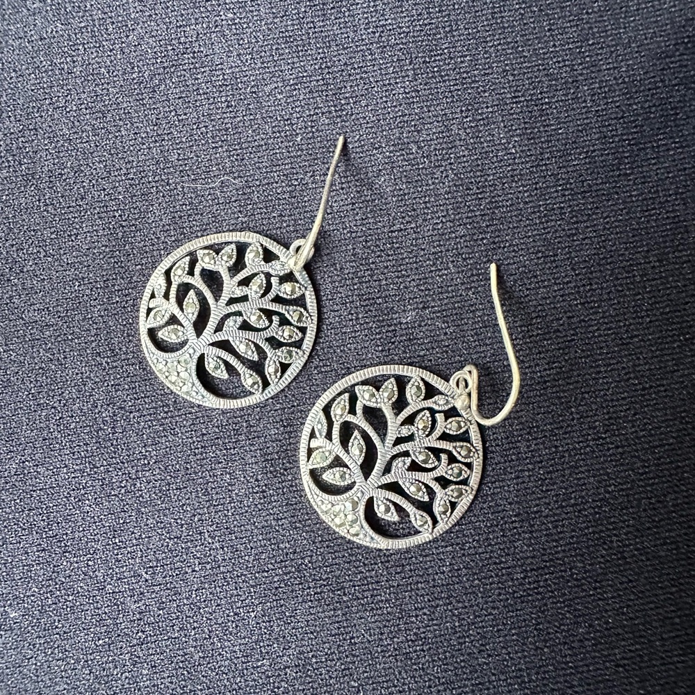 ANU Celtic Irish Jeweler Sterling Silver Tree of Life Earrings